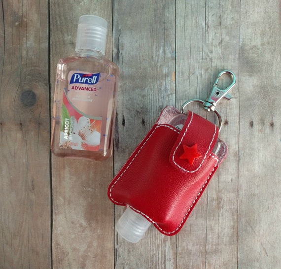 Small Hand Sanitizer Holder Red Vinyl with by ShopOrangeBlossoms