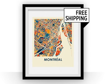 Montreal Map Print - Full Color Map Poster