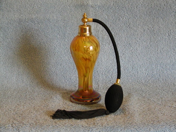Perfume Bottle with Atomizer Art Glass
