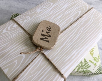 Faux Bois Gift Wrap, fine wrapping paper, all occasion, flat sheet paper, illustrated, woodgrain