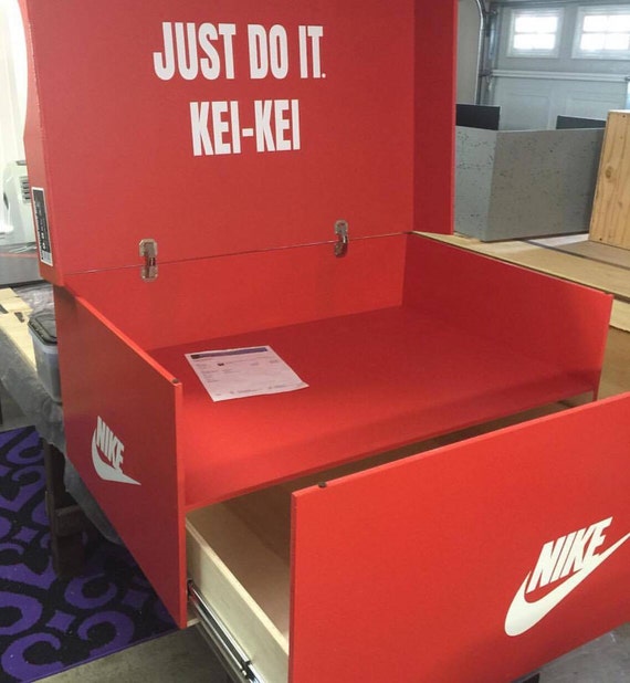 nike wooden shoe box