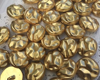 Bulk 20 large gold buttons / shank buttons / gold buttons? rustic button
