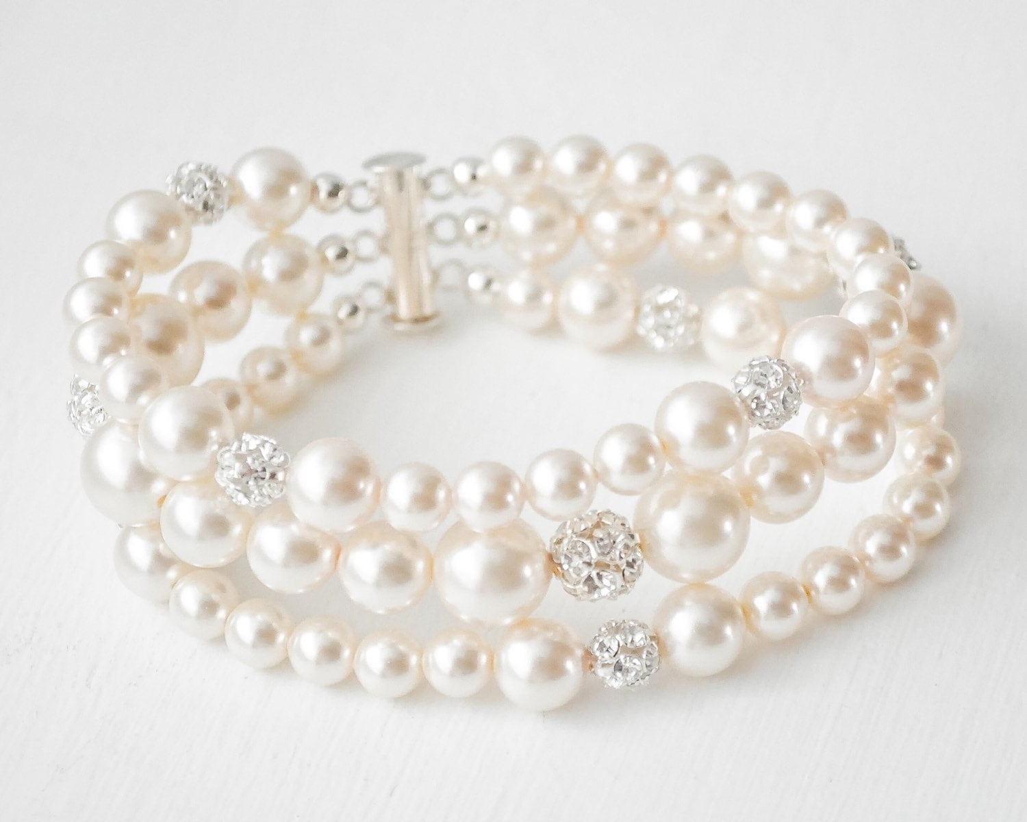 Pearl Cuff Bracelet Pearl Bracelet Multi Strand Pearl