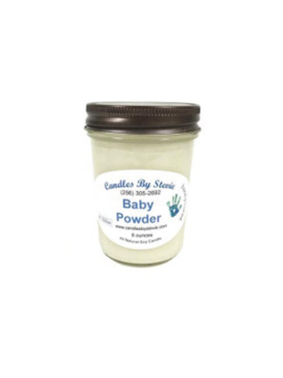 Baby Powder Scented Soy Candle 8 oz Hand Poured Scented Soy