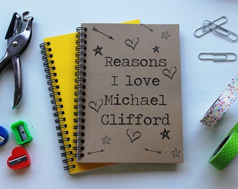 Reasons I love Michael Clifford (not a personalized journal) - 5 x 7 journal
