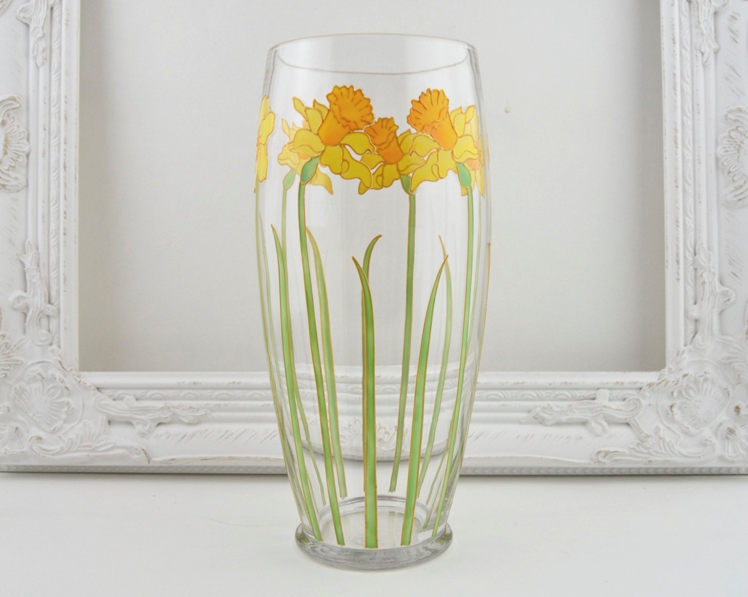 Daffodil vase by ToastedGlass on Etsy