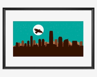 New Jersey Skyline print, Firefly Serenity inspired art, New Jersey print, New Jersey art, New Jersey poster, Firefly print, Firefly poster