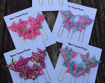 Lilly Pulitzer inspired - Set of 3 Planner Clips / Bookmarks
