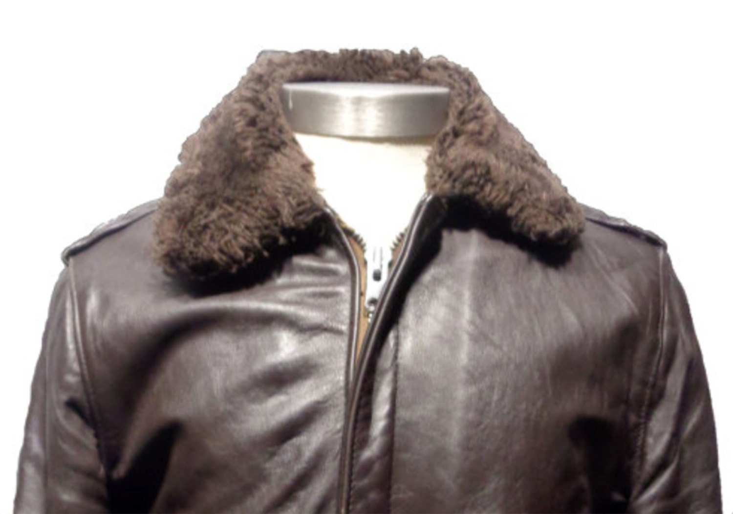 SCHOTT G 1 Bomber Jacket Brown Leather Pile lining Pile Collar