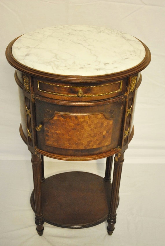 Fine French Antique Marble Top Humidor Side by AardvarkAntiques