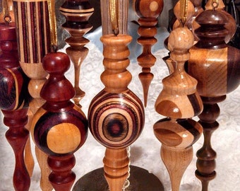 christmas wood ornaments turned handmade