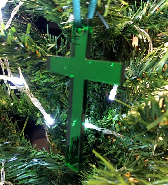 Set of 10 x Cross Christmas Tree Decorations by SuperCoolCreations