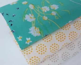 Blossom Swale Calm Dots Fat Quarter bundle - modern quilt fabric bundle - Art Gallery Fabrics, Lavish, Lakehouse, modern floral,