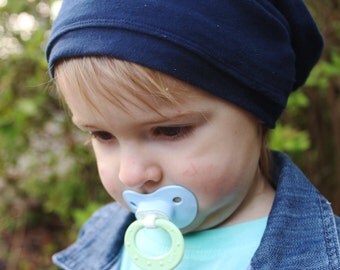 Navy Blue Jersey Knit Slouchy Beanie /Toddler Slouch Hat/Hipster Baby Clothes/ Beanie/Baby Beanie Hat/Newborn hat/Hipster Beanie