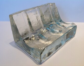 1950s Pukeberg Crystal "Carved Ice" Pipe Rest. Pipe Smoking. Tobacco Pipe Rest. Swedish Glass. Uno Westerberg. Pukeberg Crystal. Pipes.