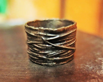 Copper ring Tin ring Wire ring Wabi Sabi Handmade ring Handmade jewelry