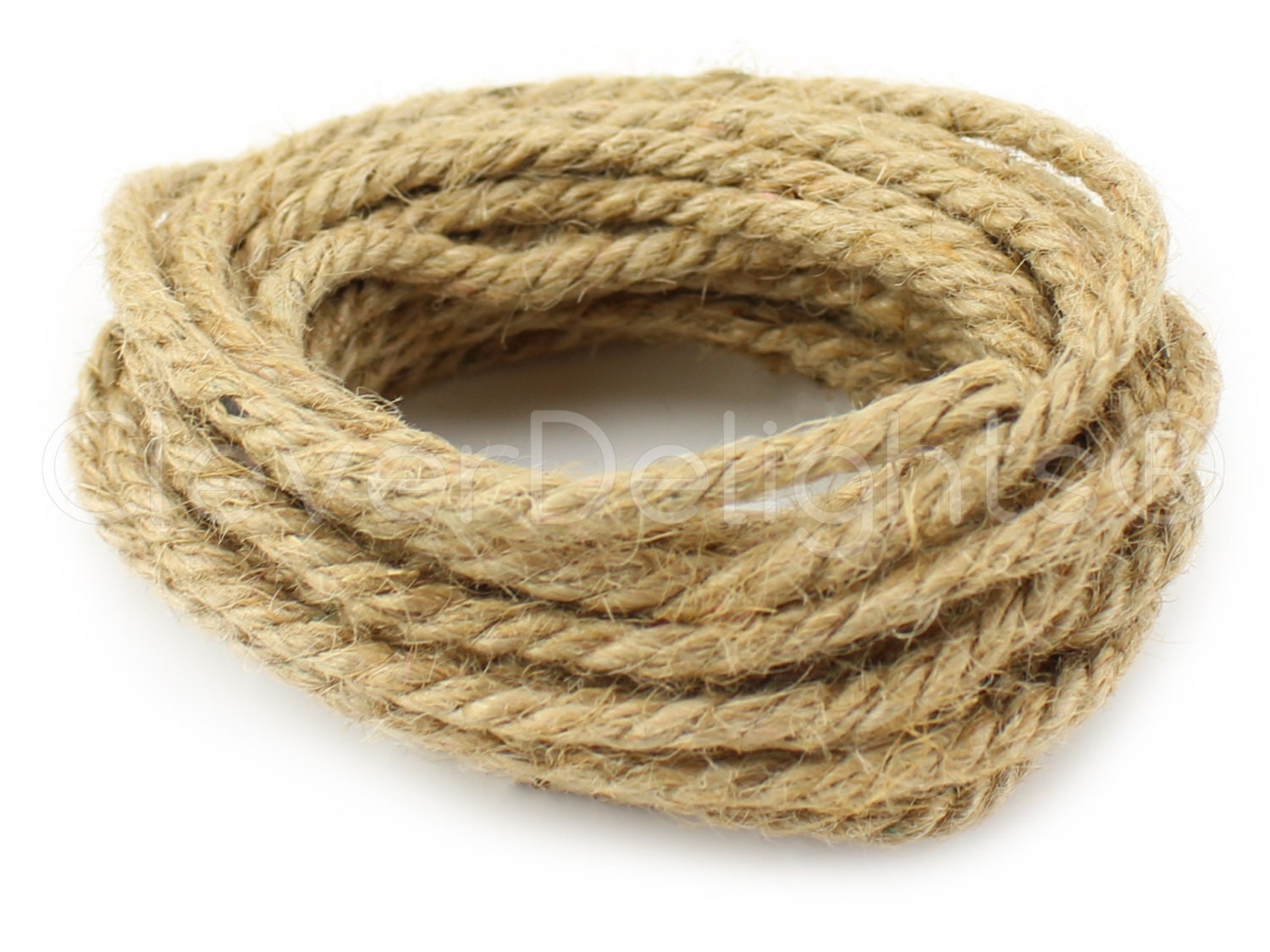 15 Feet 3/16 Natural Jute Rope 2 Ply Premium 100%