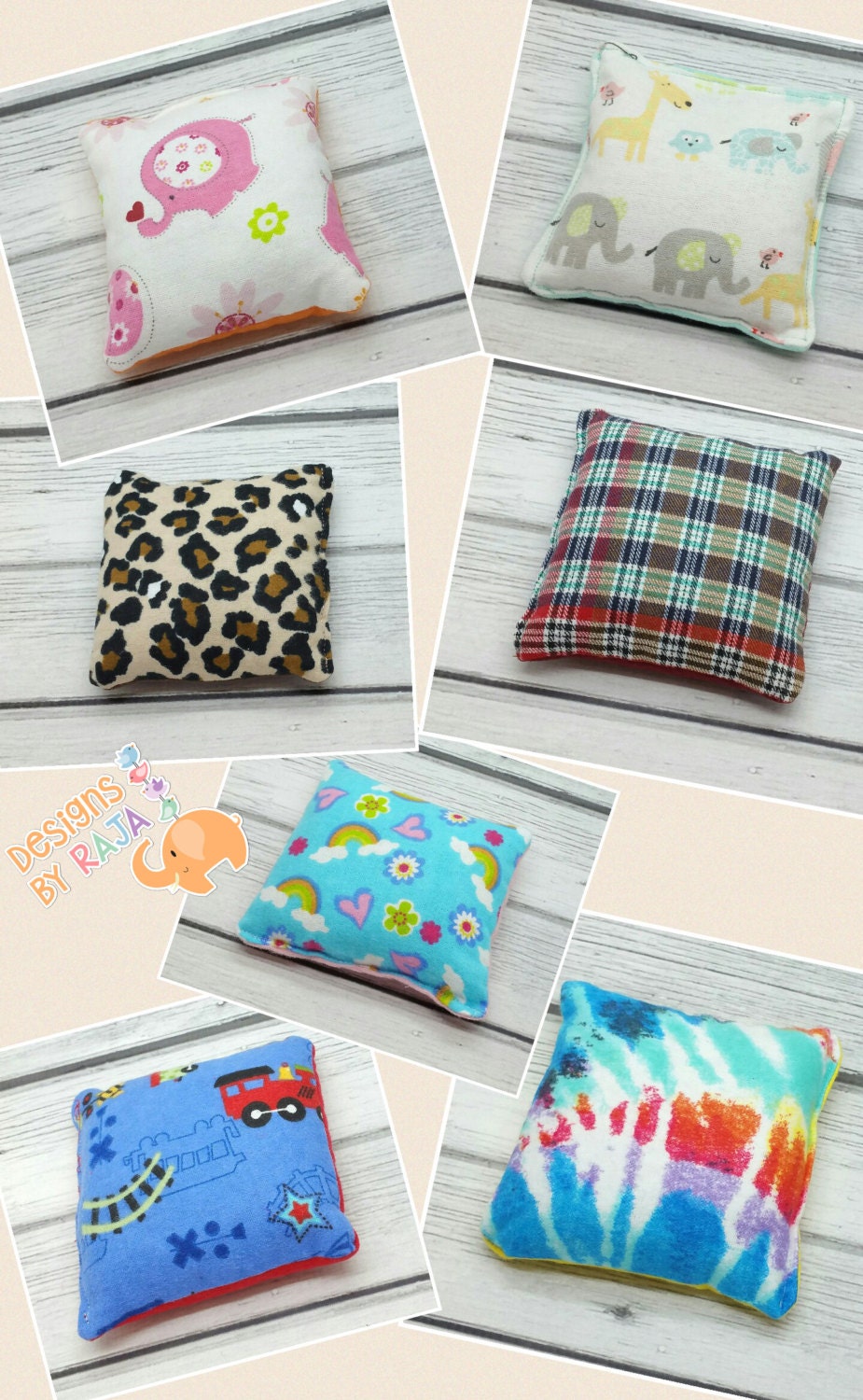 Set of 3 small hot cold therapy rice packs heat pack cold