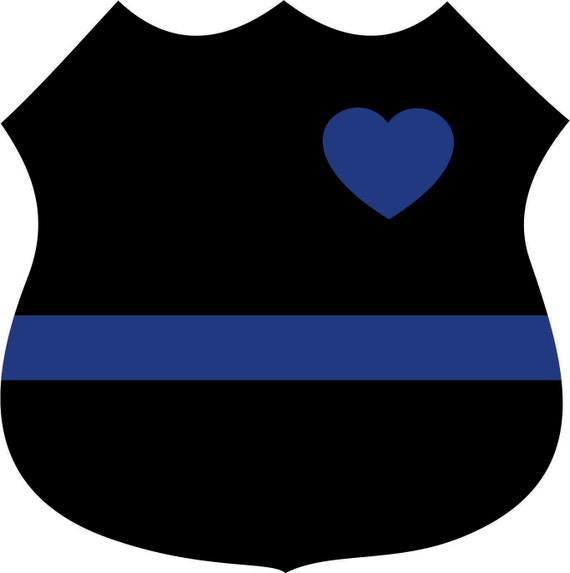 Download Police badge with heart blue line blue lives matter instant