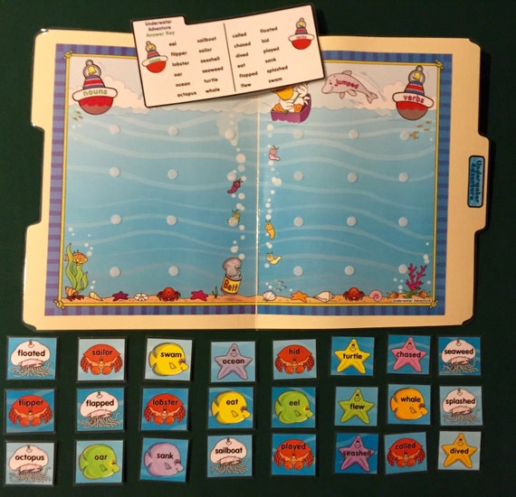 UNDERWATER ADVENTURE Nouns/Verbs File Folder Game Ready
