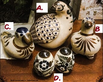 Fok Art Sand POTTERY NETZI Partridge Birds & Salt and Pepper Shaker Set 1980 - Very RARE!!