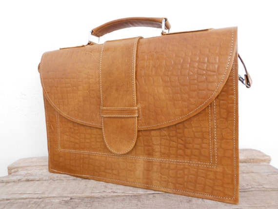 Light Brown Leather Laptop Bag for Women Leather Messenger