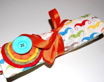 Jewelry Roll, Jewelry Organizer, Travel Jewelry Roll, Travel Jewelry Case, Jewelry Roll Bag, Jewelry Travel Case, Jewelry Holder, Mustache