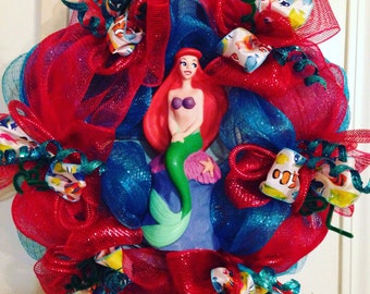 Disney inspired little mermaid wreath