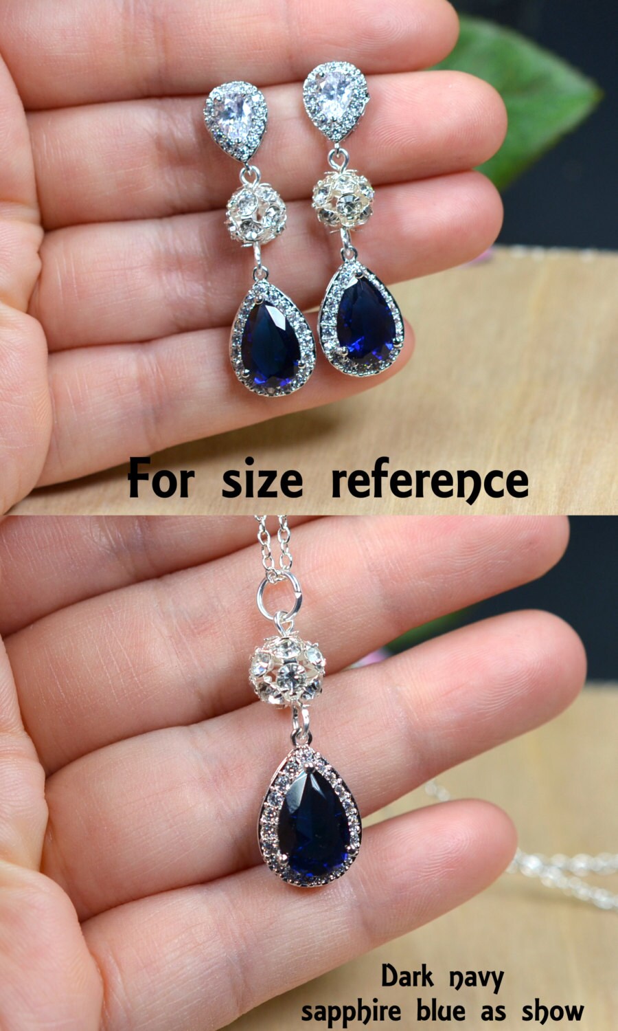 Navy bluesapphire blue Wedding Jewelry Bridesmaid Gift