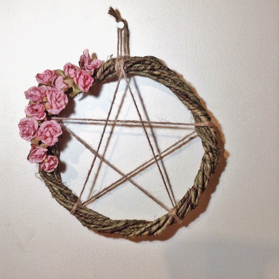 Pentagram Wreath Hanging Pentacle Pagan Wiccan by KindRose on Etsy