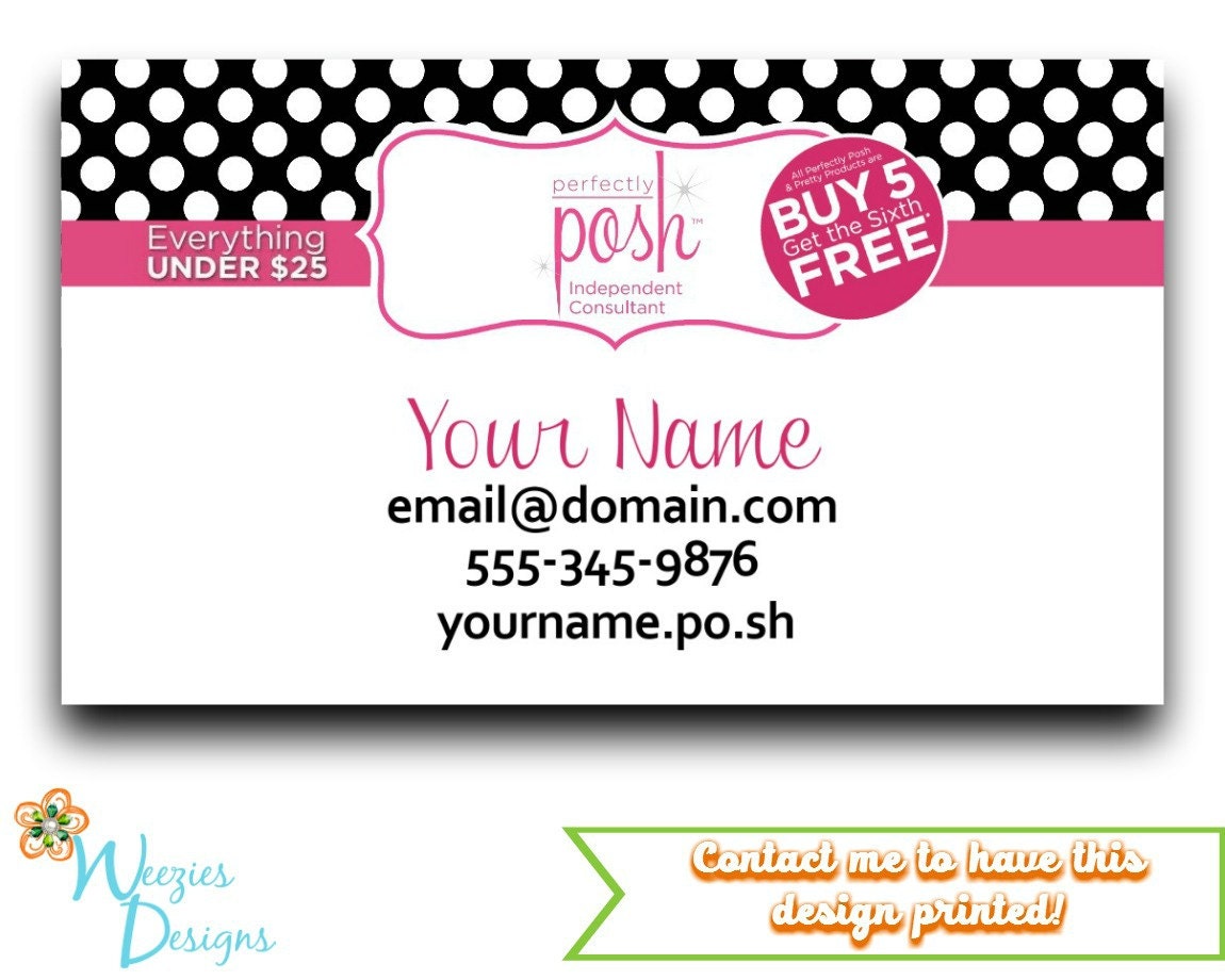 Perfectly Posh Business Card Direct Sales Marketing