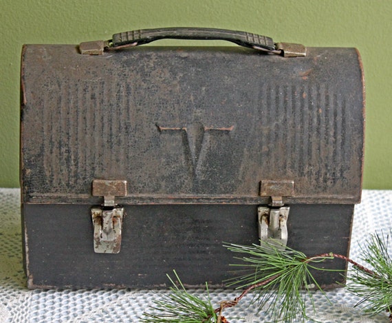 Old Lunch Box Antique Metal Lunch Box Collectible Lunch