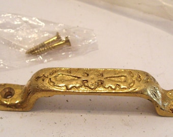 Victorian Brass Drawer Pull with 3 Inch Spacing New Old Stock