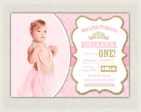 Pink Princess Birthday Invitations 9