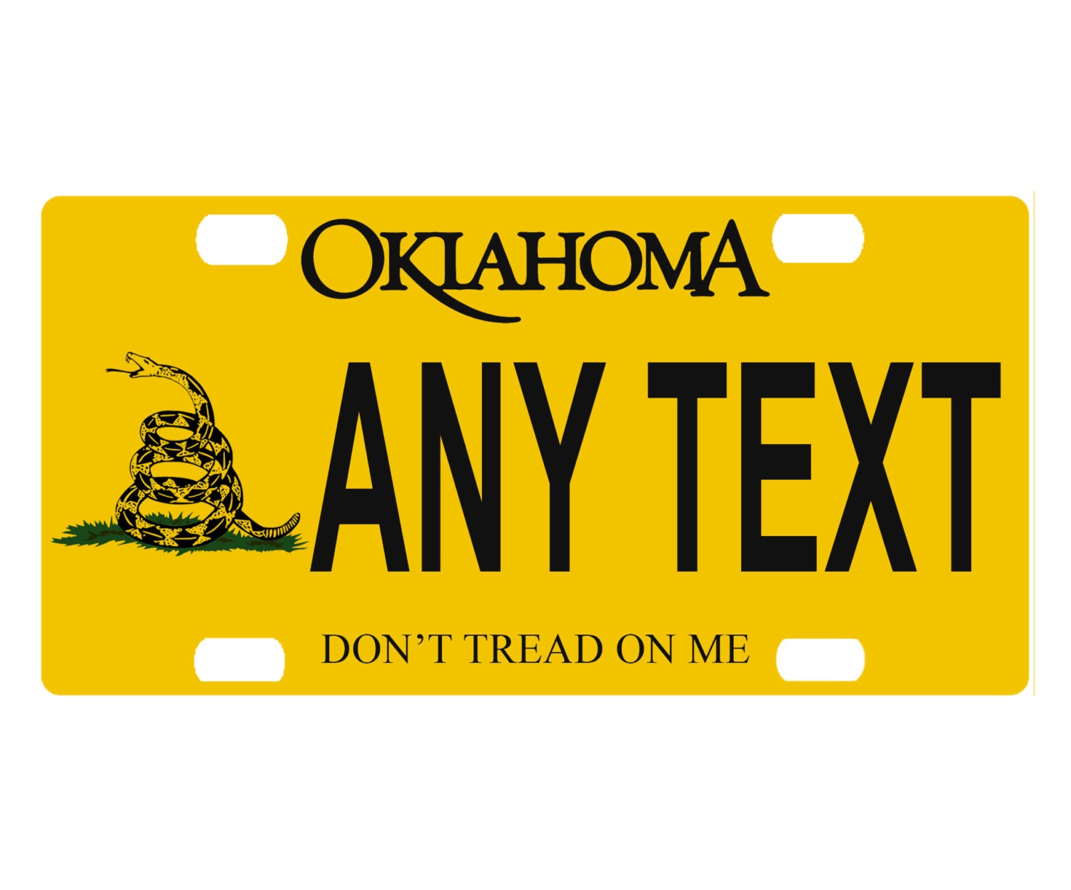 Custom Personalized State License Plate Oklahoma Don't