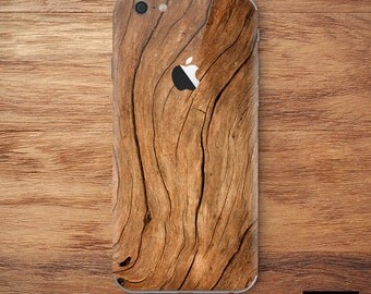 iPhone Skin Decal Sticker Kit for Apple iPhone 7 or 7 Plus, 6 or 6s Plus, 5/5s/SE Wood