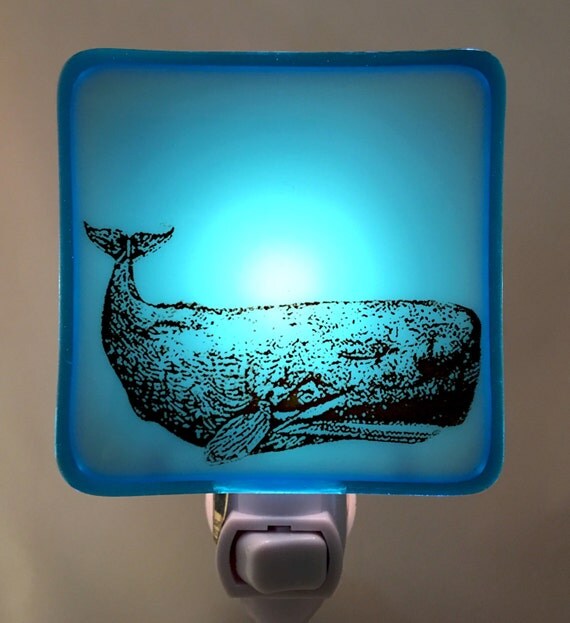 Whale Night Light Fused Glass 6182