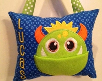 Tooth Fairy Pillow for Boys--Personalized
