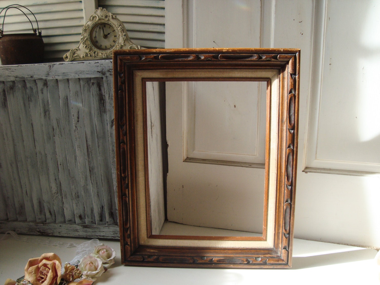 Wood Ornate 12 x 16 Frame Large Open Frame Rustic Frame