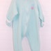 Vintage baby snowsuit, blue with baby bunny detailing, Carters sz 6-12 mo