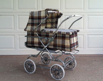 Baby Carriage Stroller/Vintage 3-n-1 Convertible 60's Carriage Pram/Baby Stroller/Portable Bassinette, Lift Out Carriage, Deluxe Stroller.