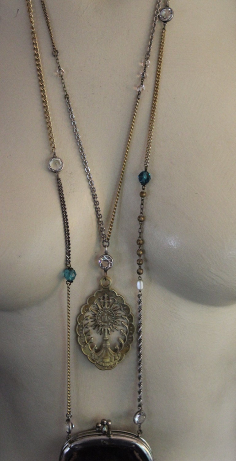 SOLD to C Pocket of Light Necklace Set w/Antique Leather