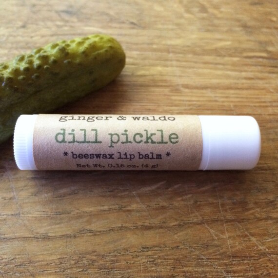Dill Pickle Lip Balm Pickle Lip Balm Beeswax by GingerandWaldo