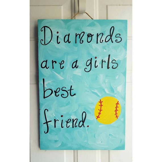 Diamonds Are a Girls Best Friend SOFTBALL by ThePeculiarPelican