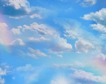 Landscape Medley~Clouds in Sky Rainbows~Cotton Fabric~Elizabeth's Studio~Fast Shipping SB310