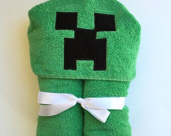 Hooded Towel. Creeper Bath towel, beach towel coverup, pool towel, play costume.