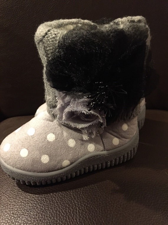 Pretty In Gray Sock Boots Size Toddler 9 by JALIsPlace on Etsy