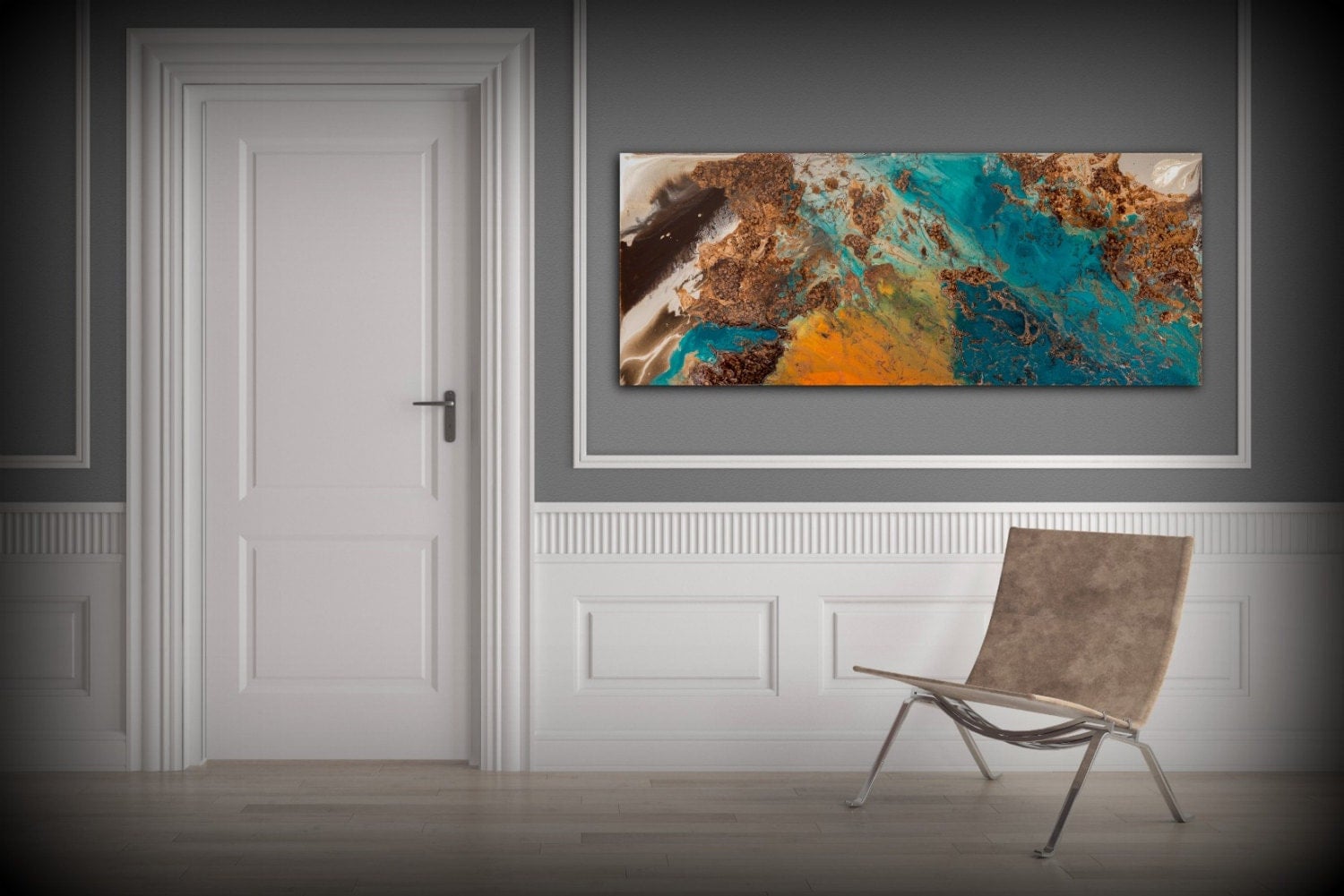 SALE Blue and Copper Art, Wall Art Prints Fine Art Prints Abstract Painting Wall Decor Art Print ...