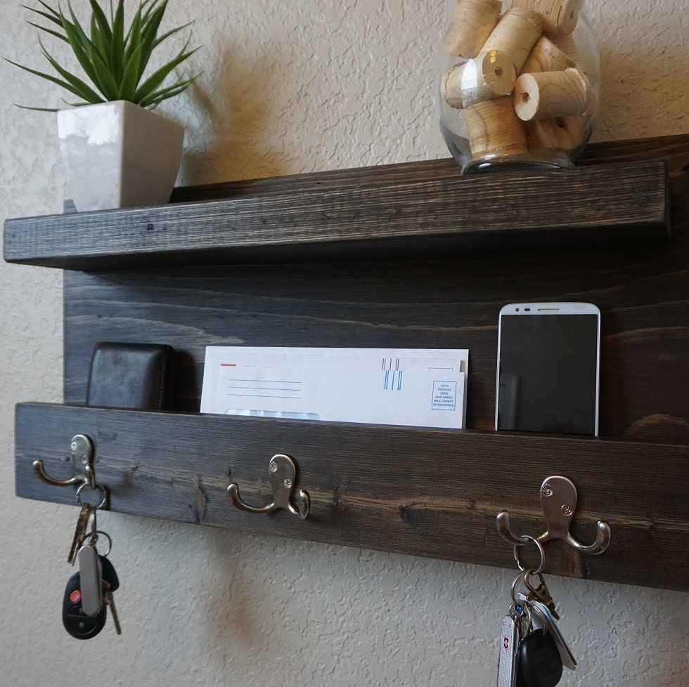 Rustic Entryway Organizer with Shelf
