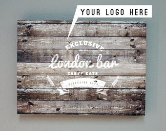 Custom logo Canvas, Logo print on wood style canvas